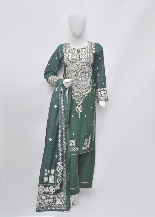 Embroidered Khaddar 3pc - Winter Collection