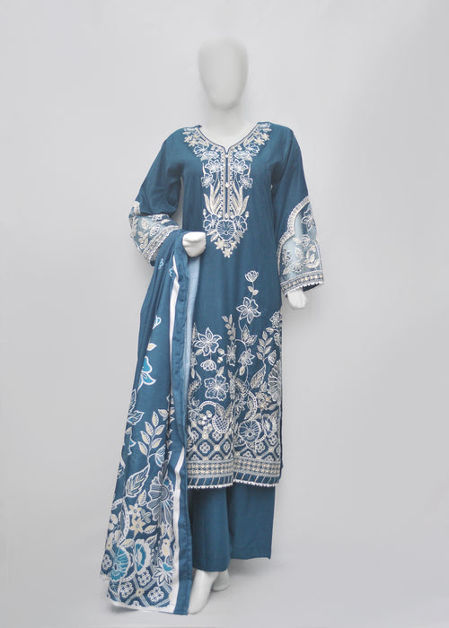 Embroidered Khaddar 3pc - Winter Collection