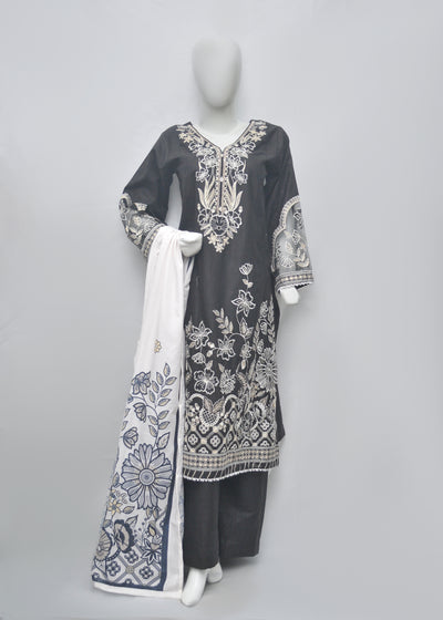 Embroidered Khaddar 3pc - Winter Collection