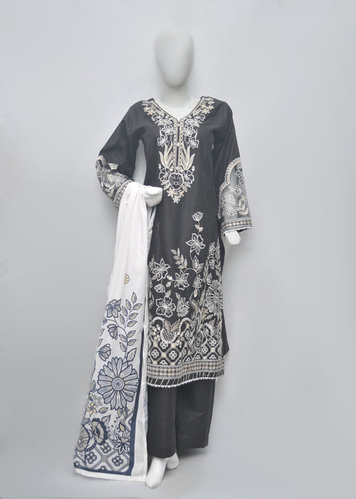 Embroidered Khaddar 3pc - Winter Collection