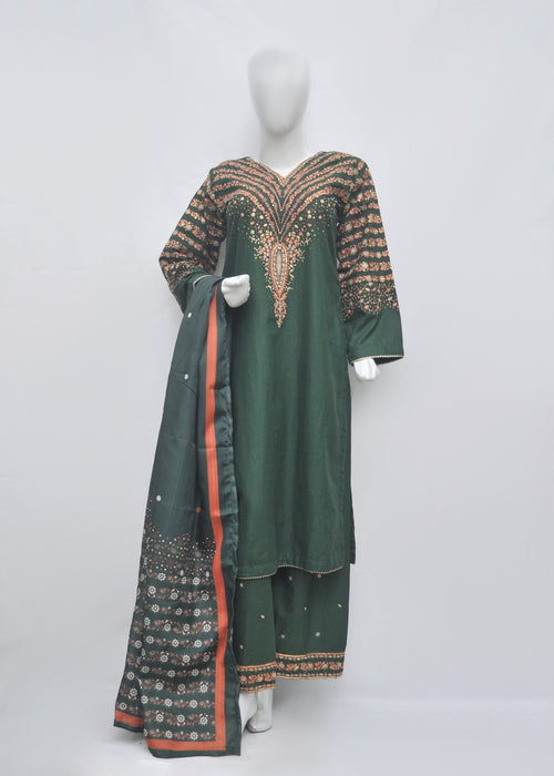 Embroidered Khaddar 3pc - Winter Collection