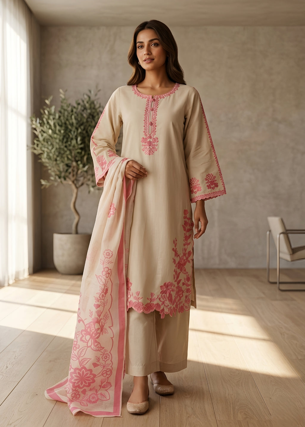 Embroidered Lawn 3pc