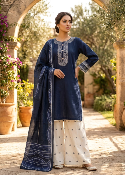 Embroidered Lawn 3PC With Farshi Shalwar